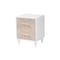 Baxton Studio Louetta Coastal White Caved Contrasting 2-Drawer Nightstand 246-13628-ZORO - alternate 1